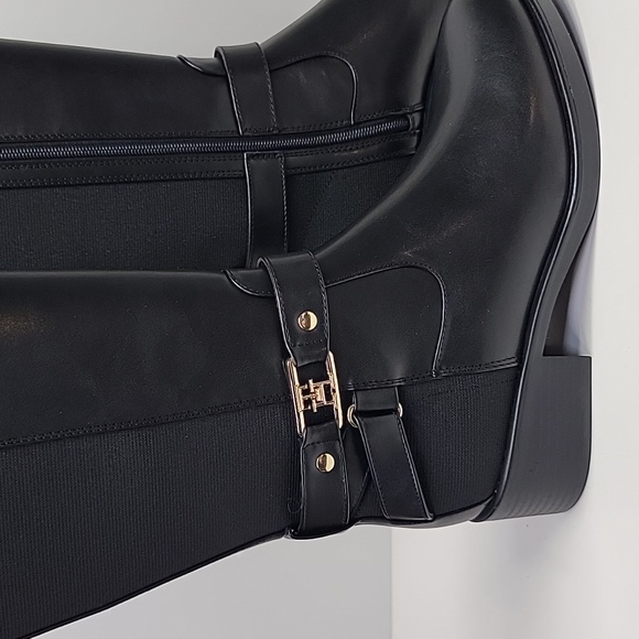 TOMMY HILFIGER NEW BLACK KNEE HIGH BOOTS SZ 7.5 - Picture 7 of 12